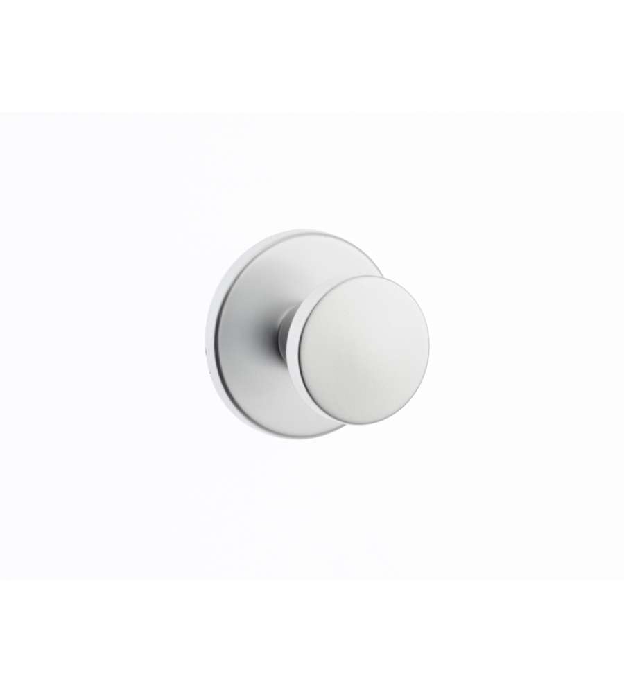 Pomolo tondo con vite in alluminio anodizzato argento 46 mm