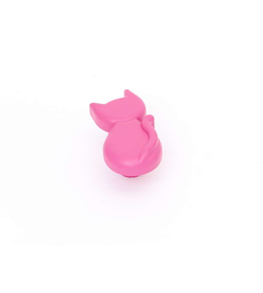 Pomolo gattino in plastica fucsia 27 x 56 mm