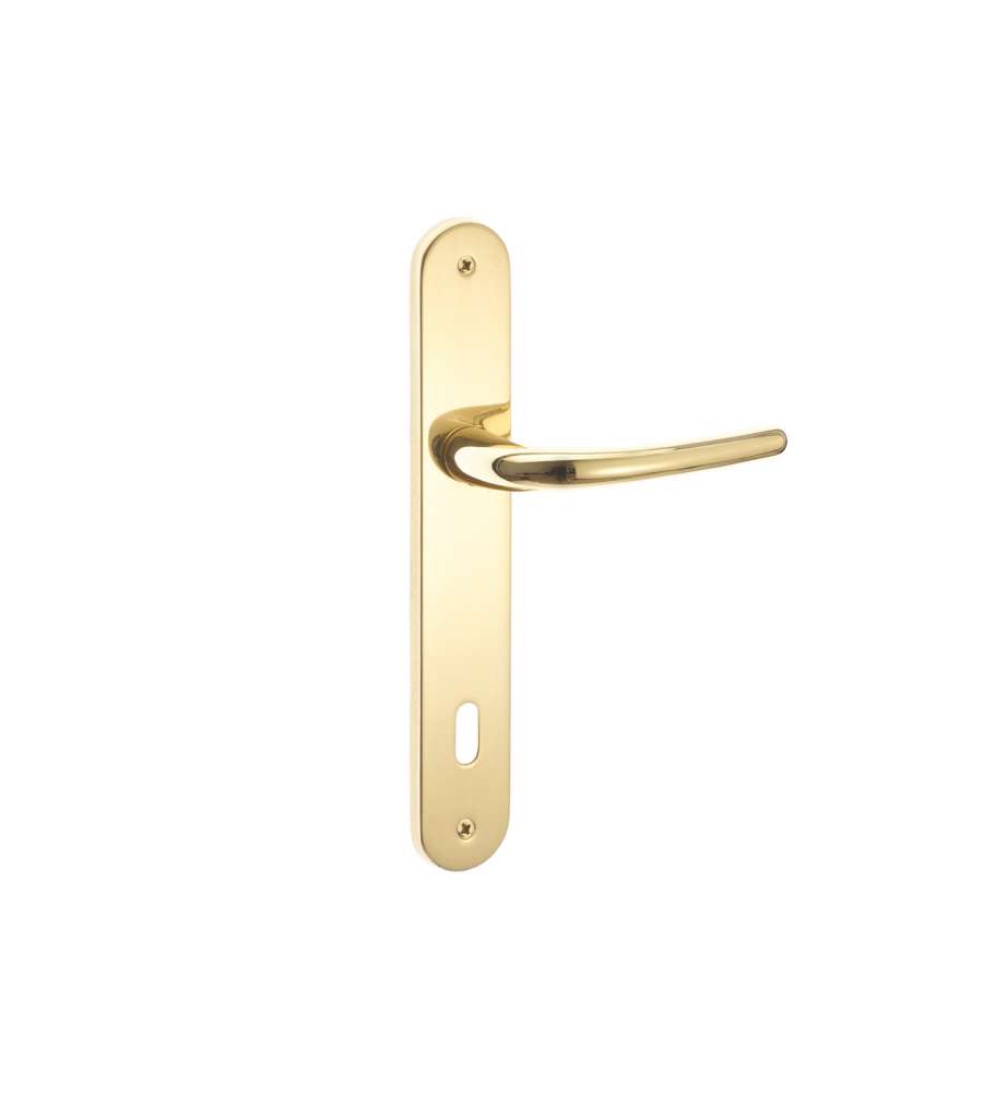 Maniglia tre con placca patent in zama lucido 90 mm