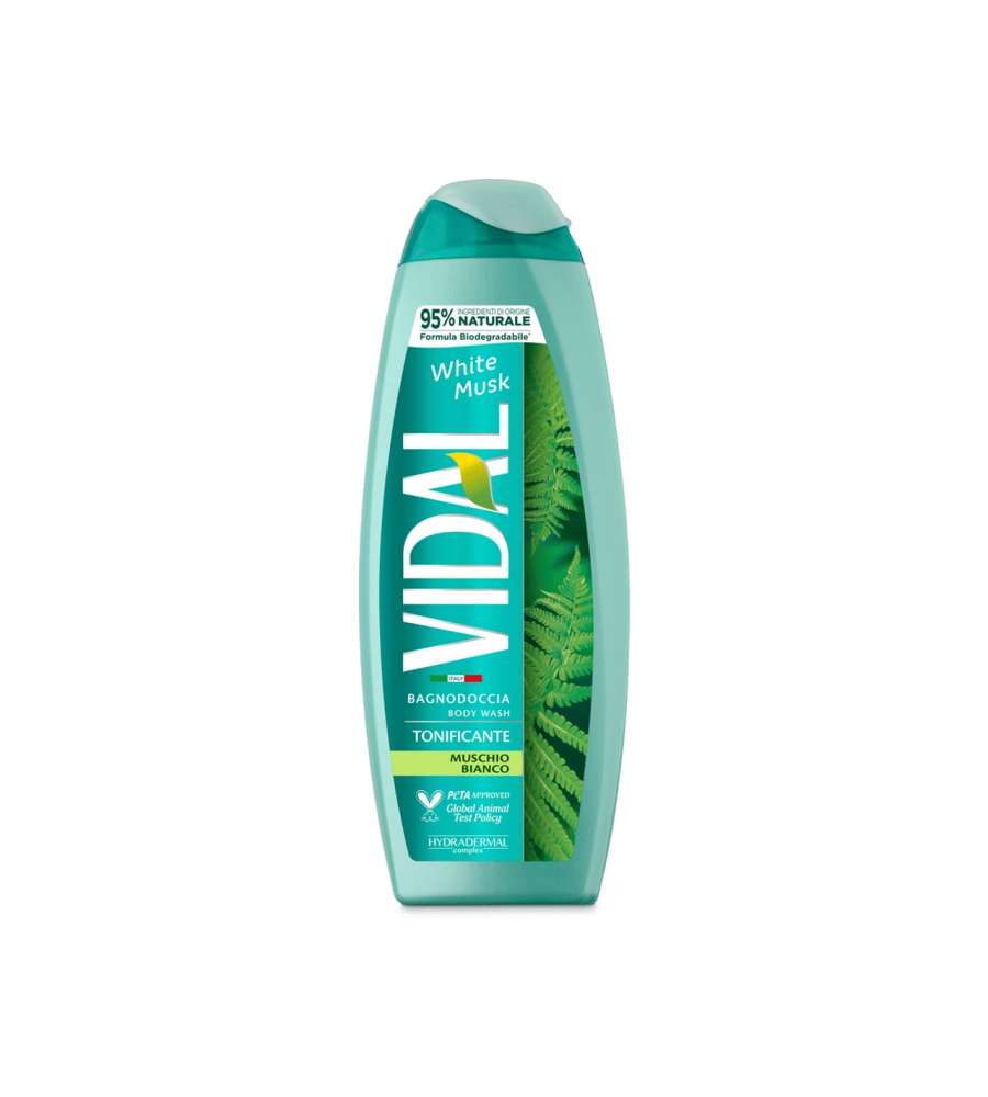 Vidal Bagnoschiuma Muschio Bianco 500ml - Doccia Schiuma Idratante Verde