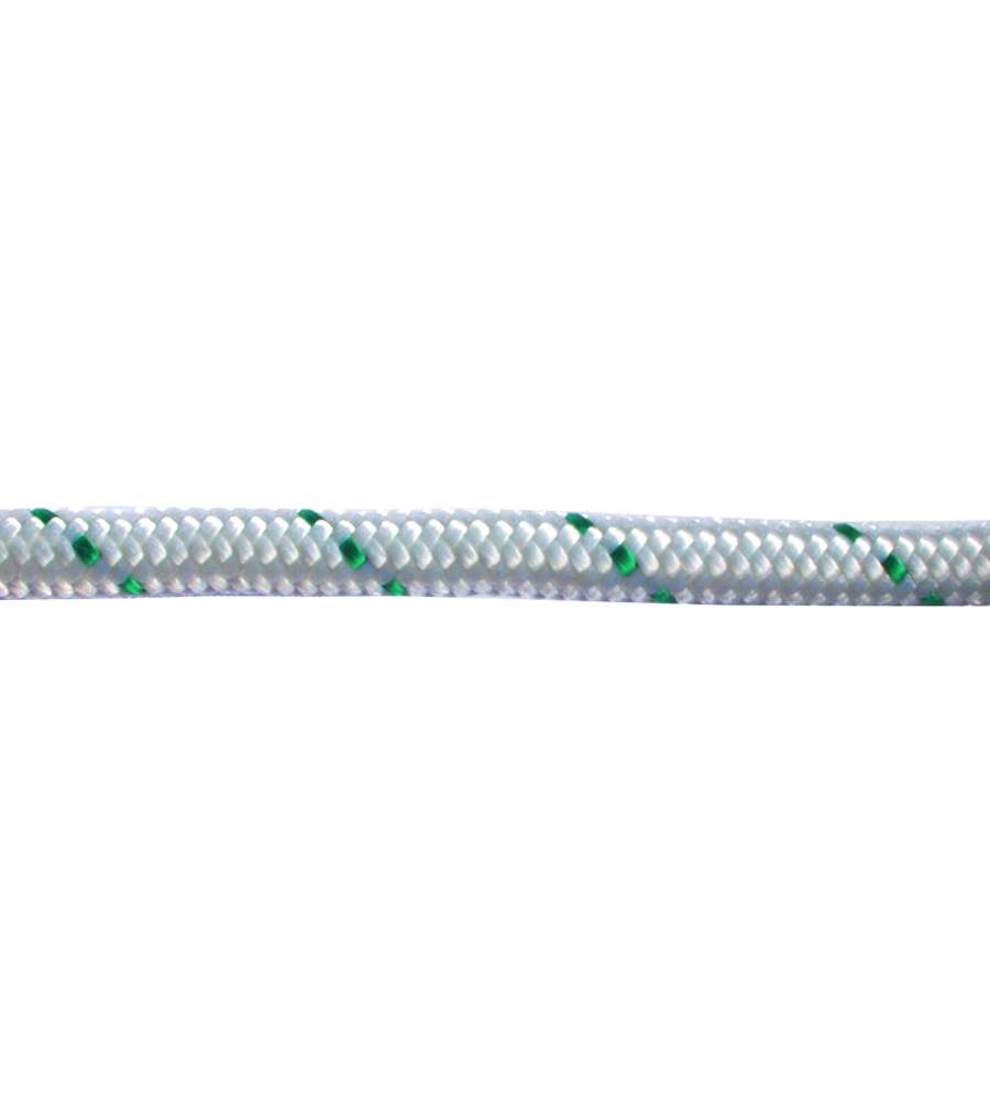 Corda in poliestere  5 mm. bianco con segnalino verde