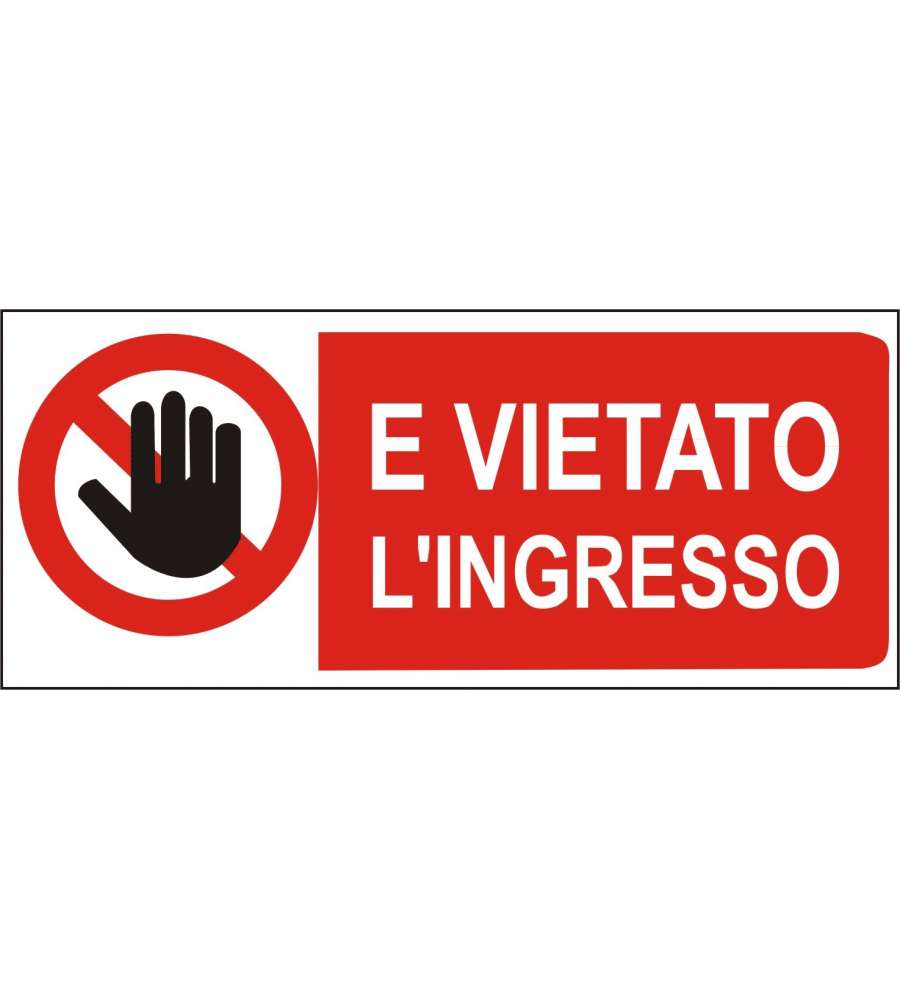 ROSH Segnale di divieto Vietato ingresso 31 x 14 cm per sicurezza