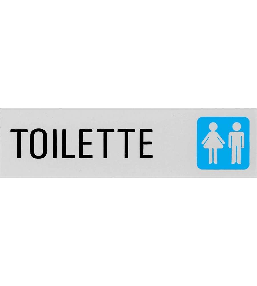 ROSH Targa adesiva informativa Toilette vinile rigido grigia 4x15 cm