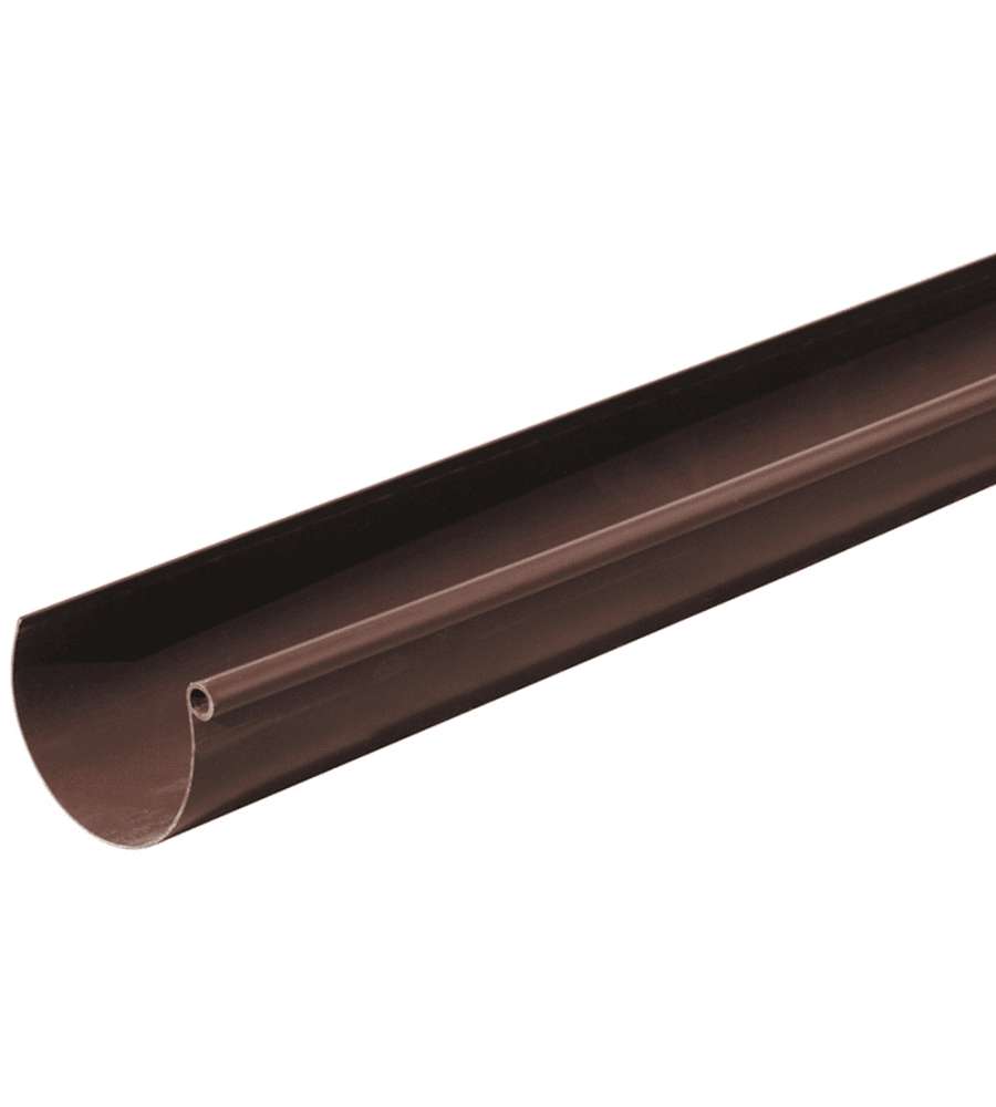 Canale di gronda PVC 2 m marrone 125 mm per acque meteoriche