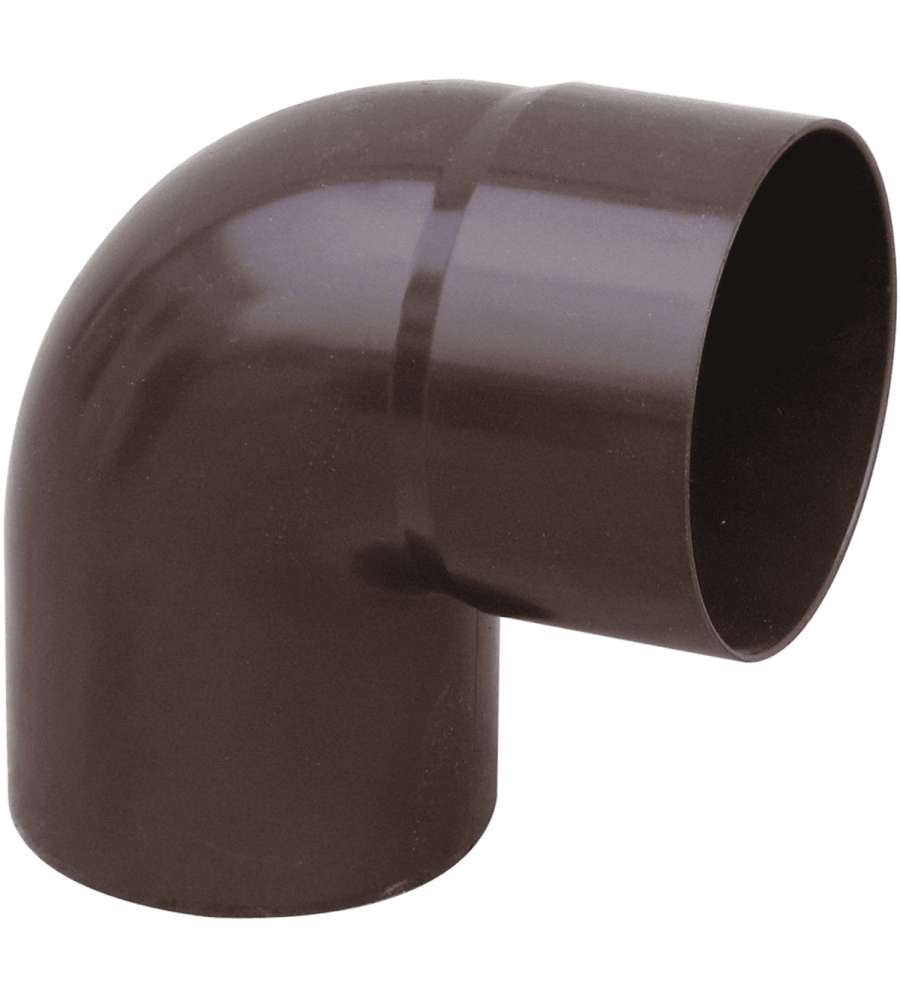Curva PVC d.80 mm Marrone Angolo 87 � Gronda - Facile Installazione