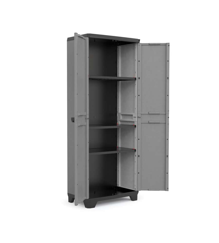 Armadio Alto Sistema Grigio e Nero 68 x 39 x 173 h cm