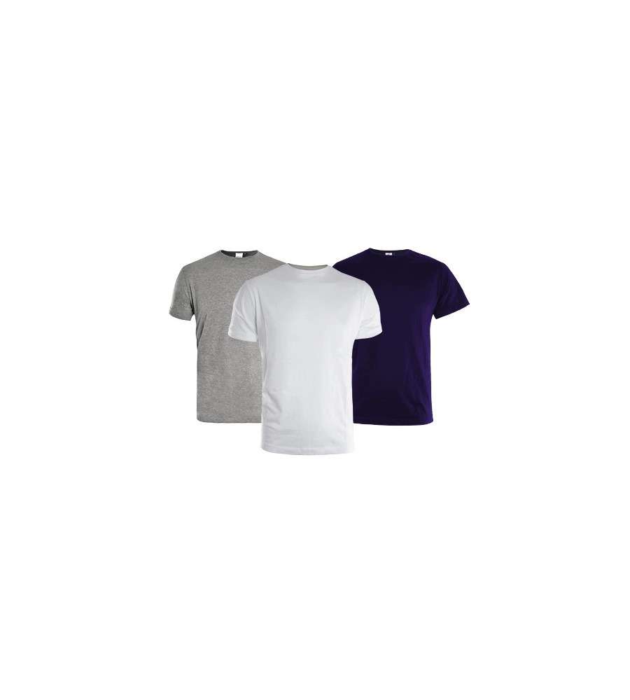 Kapriol Tris T-Shirt da Lavoro Uomo in Cotone - Manica Corta - Taglia L - Bianco, Grigio, Nero