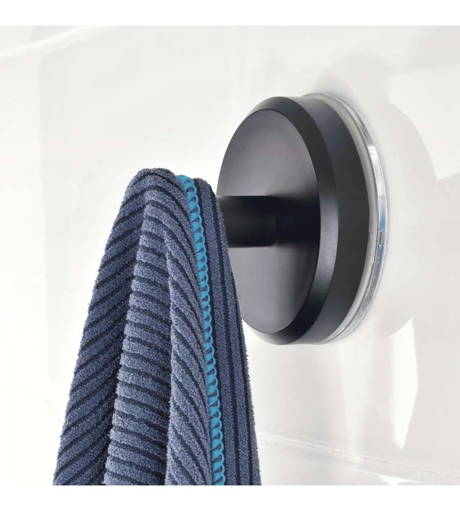 Gancio a Ventosa Nero Stick & Lock 15.5x8.5 cm