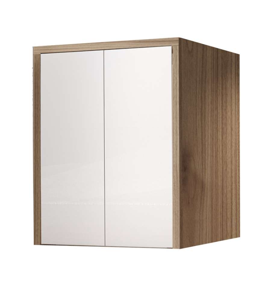 Savini Porta Lavatrice Asciugatrice 78,5x91cm con Ante Push Pull - Noce Bianco Lucido