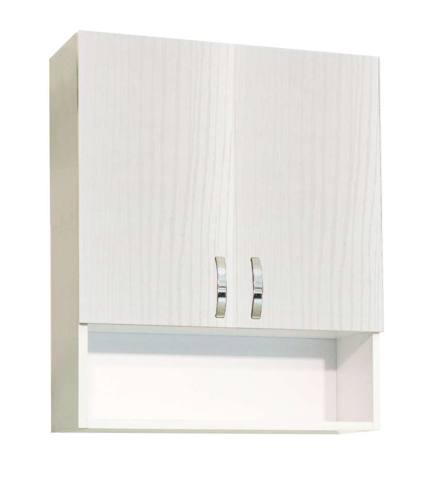 Savini Pensile Bagno 2 Ante con Vano - Bianco Nordico -59x22x71 cm