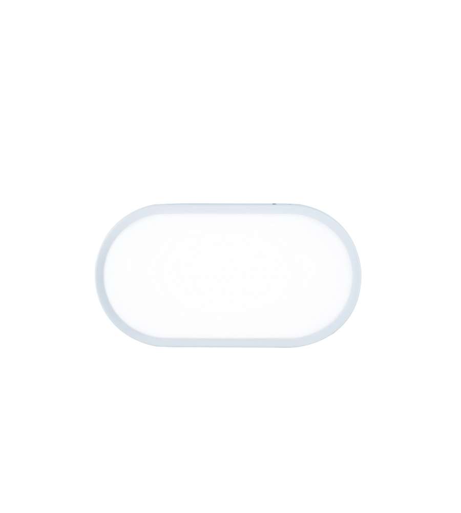 Plafoniera Shelly led ovale bianca da esterno 14,5 x 21,5 cm