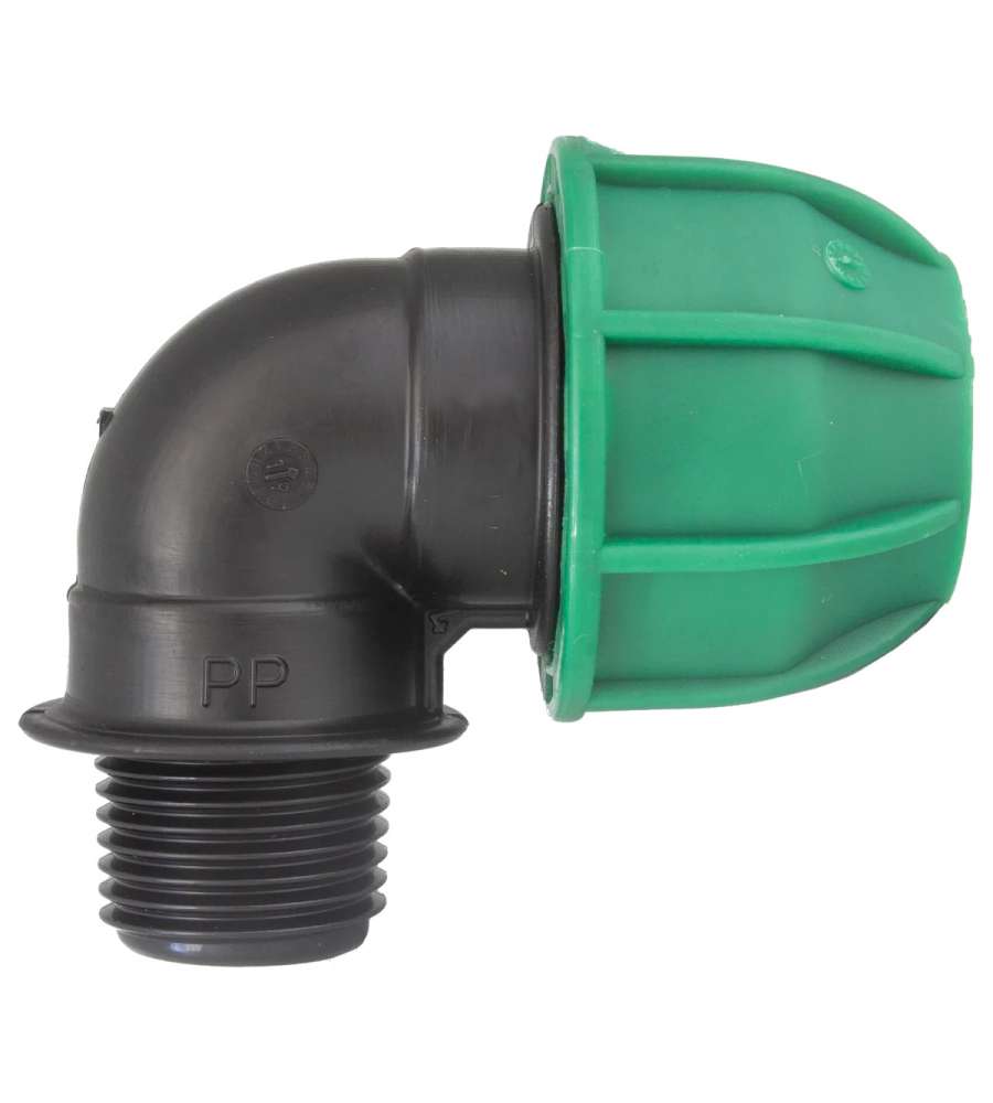 Raccordo Gomito M a compressione professionale Diametro 20 x 3/4