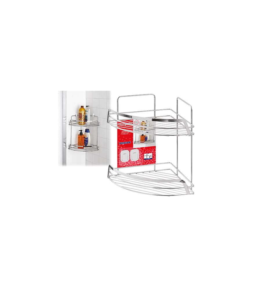Mensola Francy doccia angolare a 2 ripiani 22x22x36 h cm