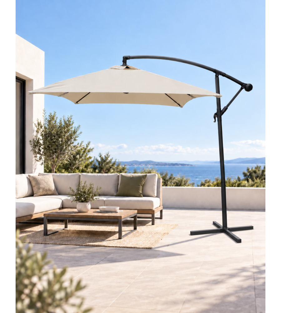 Domo Mea Ombrellone da Giardino Ecr� con Braccio Laterale - 3 x 2 m