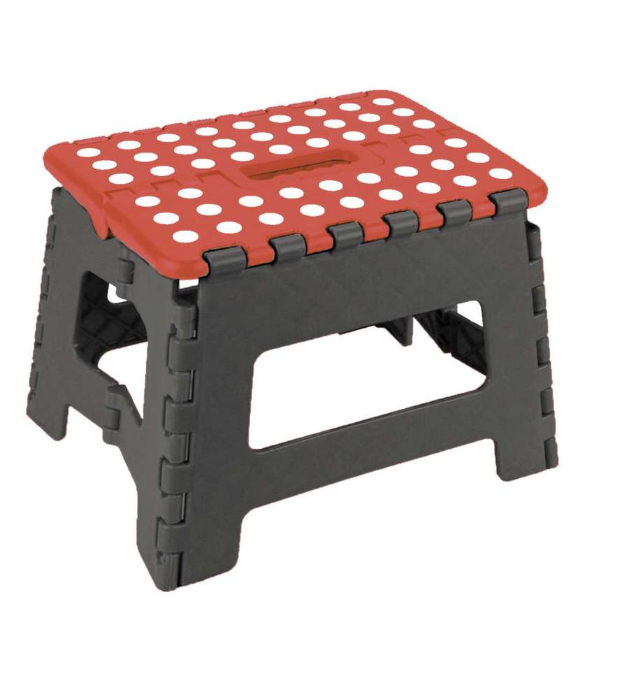 Sgabello pieghevole rosso/grigio