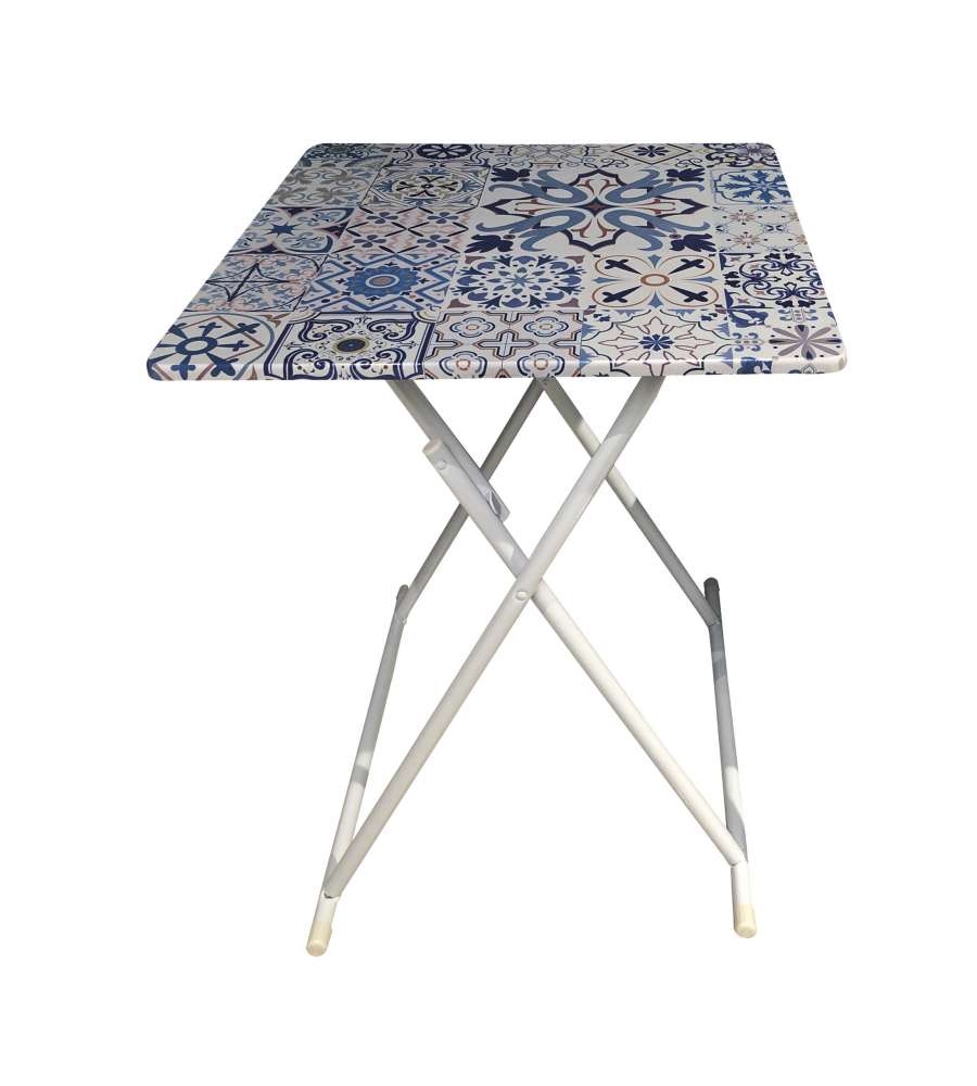 Tavolino Fantasia pieghevole fantasia ceramica - 60x60x73 cm