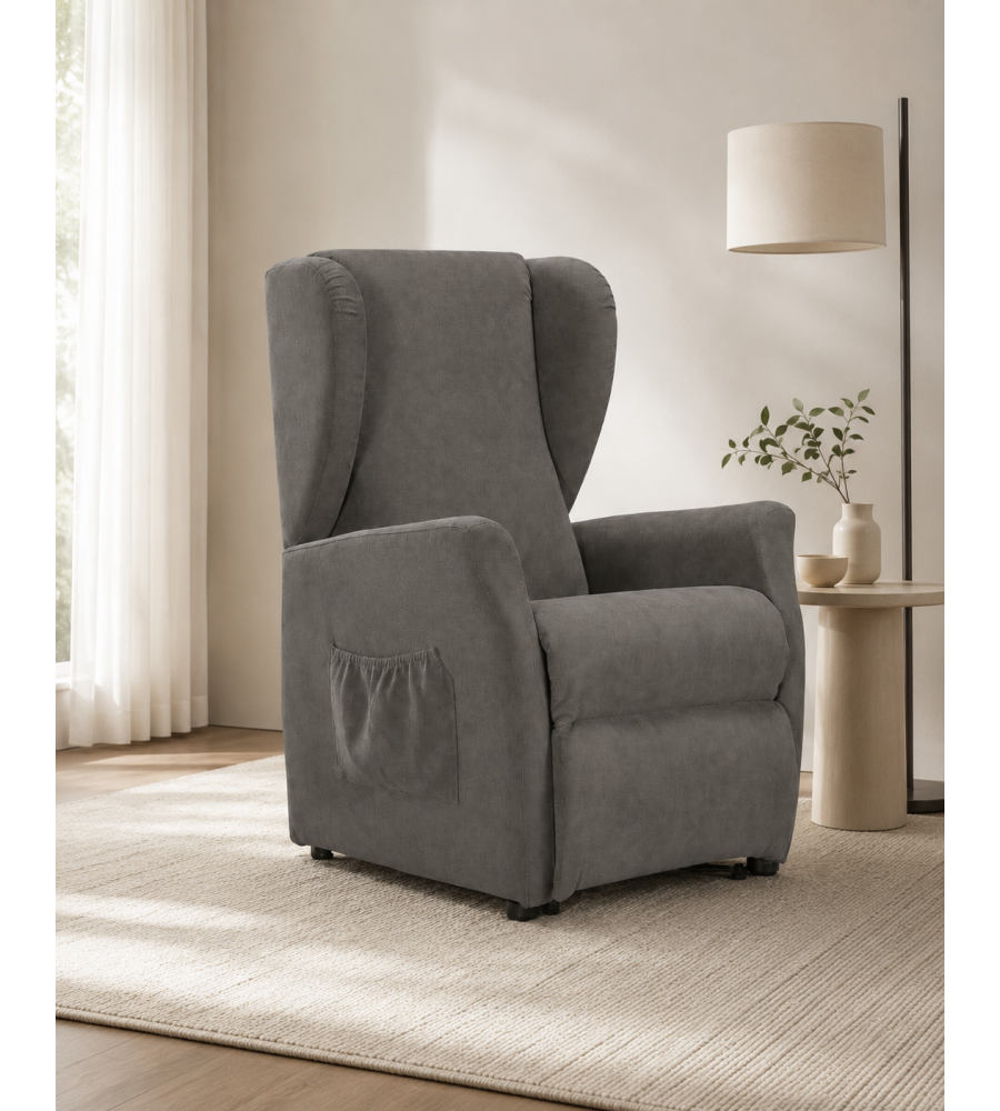 Domo Mea Poltrona Viki Reclinabile Grigia  - Funzione Lift e Relax