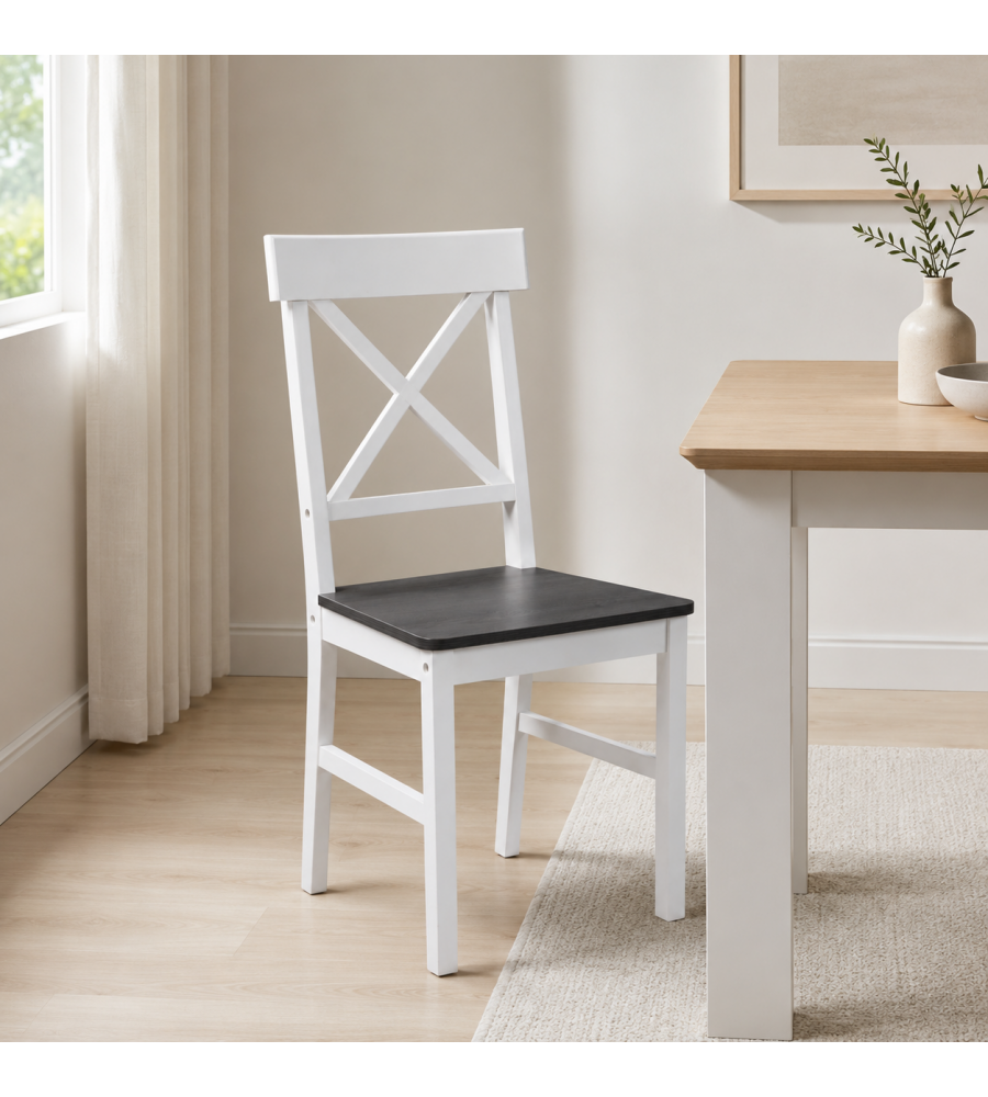 Domo Mea Sedia Dining Smoke Grey e Bianca - Design Moderno 42,5x46,5cm