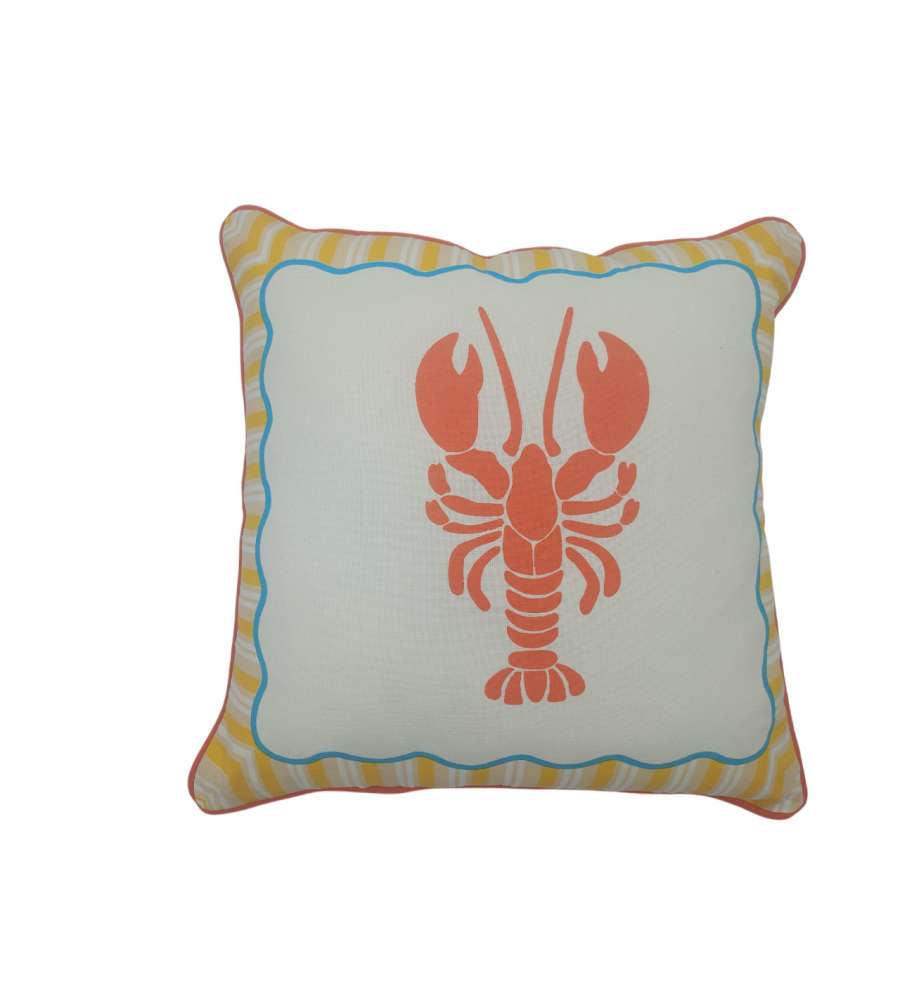 Domo Mea Cuscino Decorazione Astice 45x45cm per Interni ed Esterni