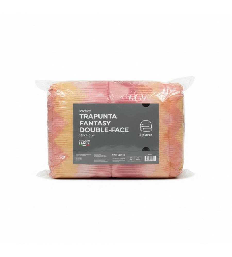 Trapunta 1 Piazza Double-Face Abstract Fantasy Pesca - 160x240 cm