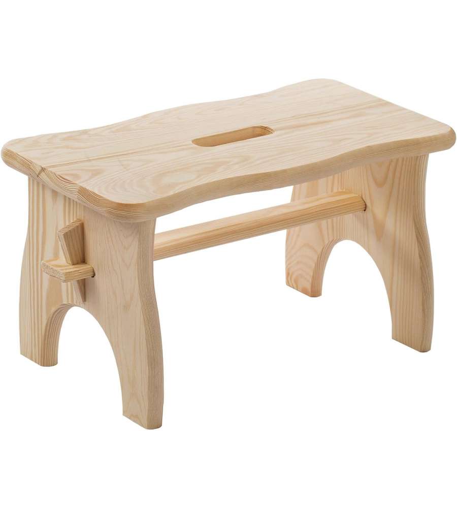 Sgabello in pino massiccio 38,5 x 19 x 21 cm