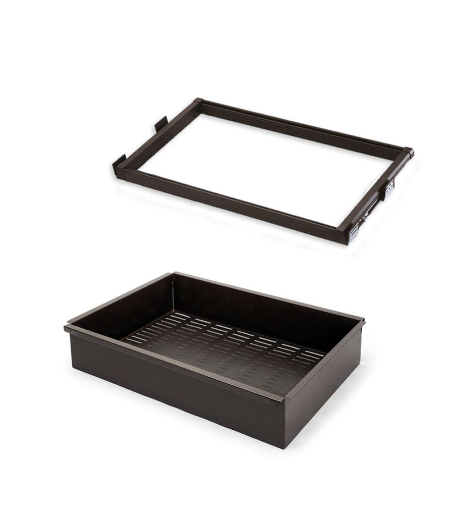 Emuca Kit Cassetto metallico con guide, modulo di 900 mm 48 x 23 x 81 cm