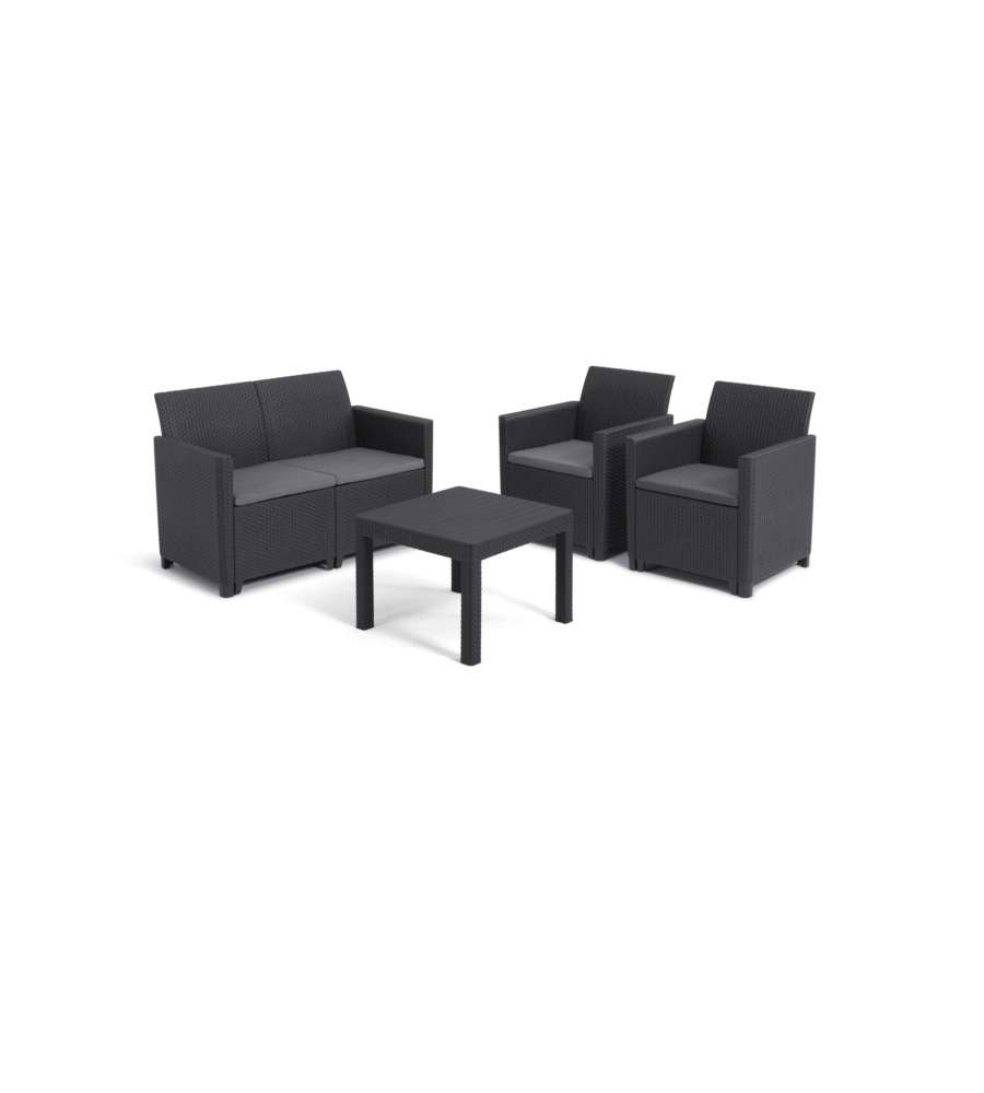 Lounge Set Marie da Esterno Keter in Resina Effetto Rattan - Completo con Cuscini