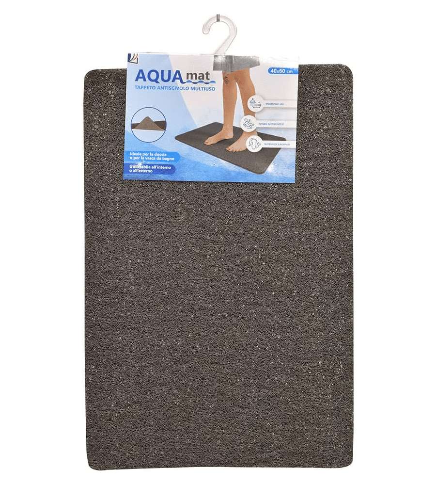 EURO MARKETING MANUFACTURING Tappeto Antiscivolo Multiuso Grigio 60x39 cm