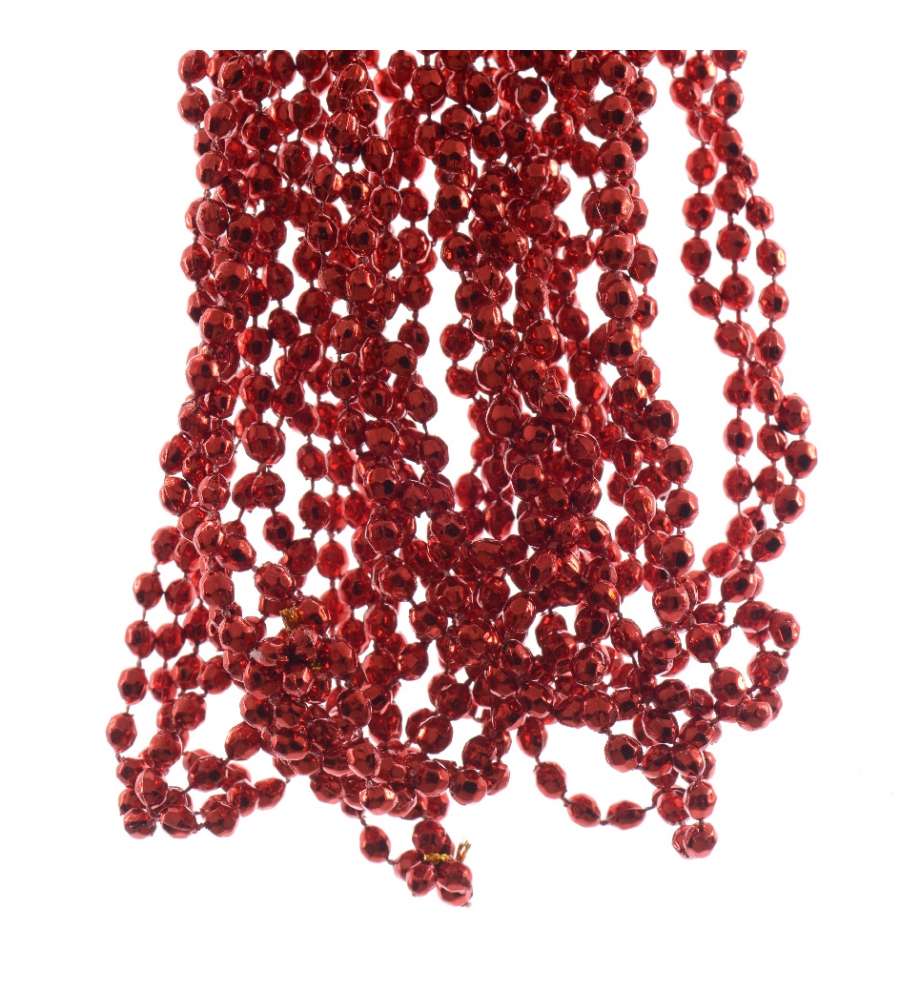 Ghirlanda di perline rosse 270 cm