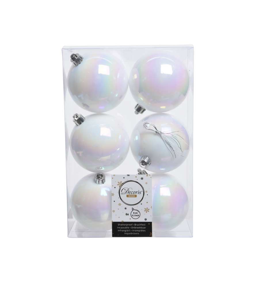 Set sfere bianco lucido 8 cm