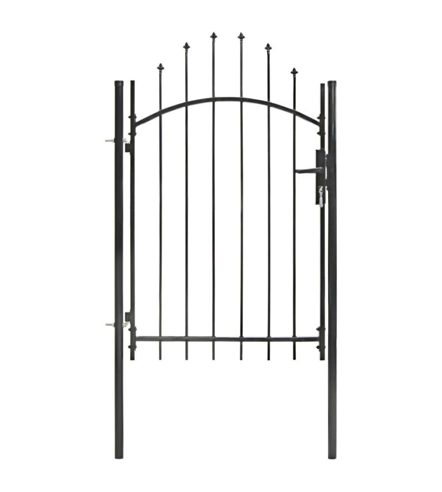 Cancello da Giardino in Acciaio 1x2 m Nero