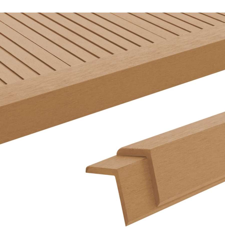 Profili Angolari per Decking in WPC 5pz 170cm Colore Teak