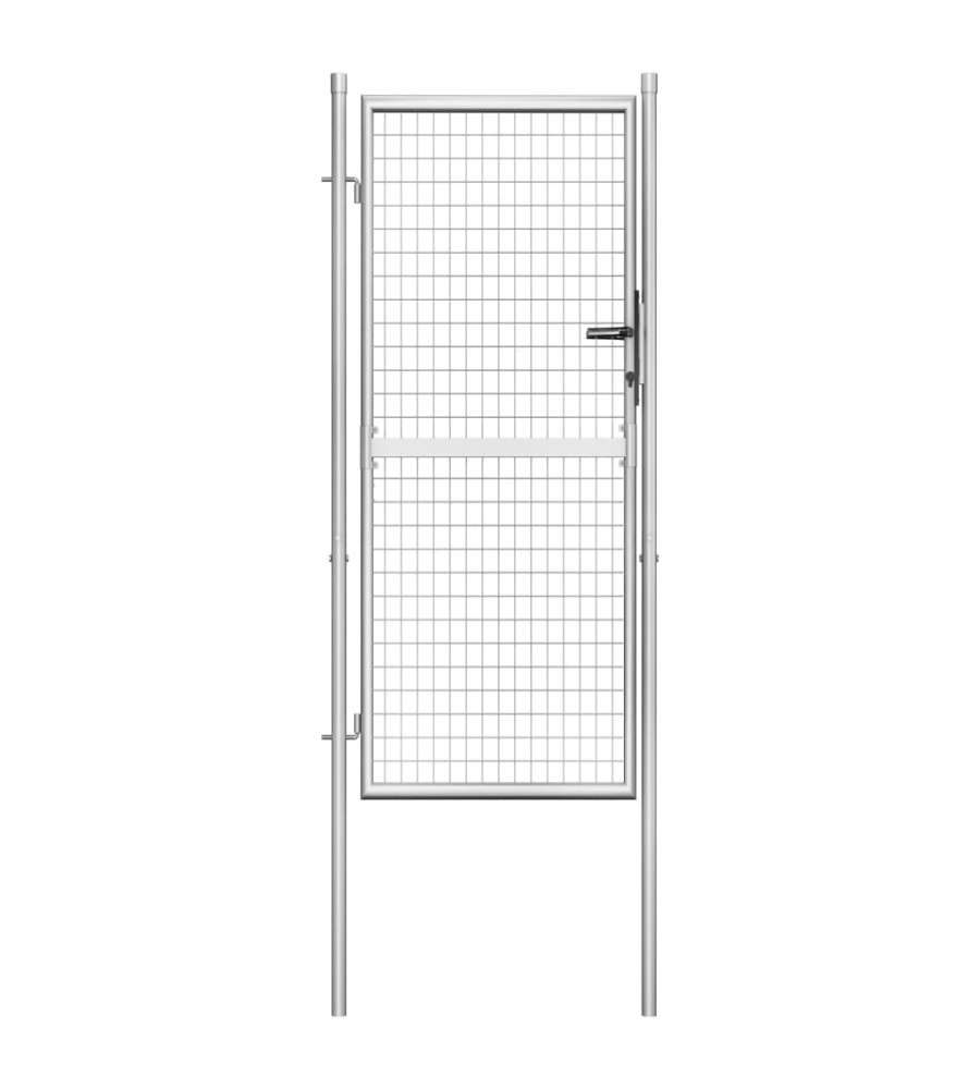 Cancello per Giardino in Acciaio Zincato 105x225cm Argento