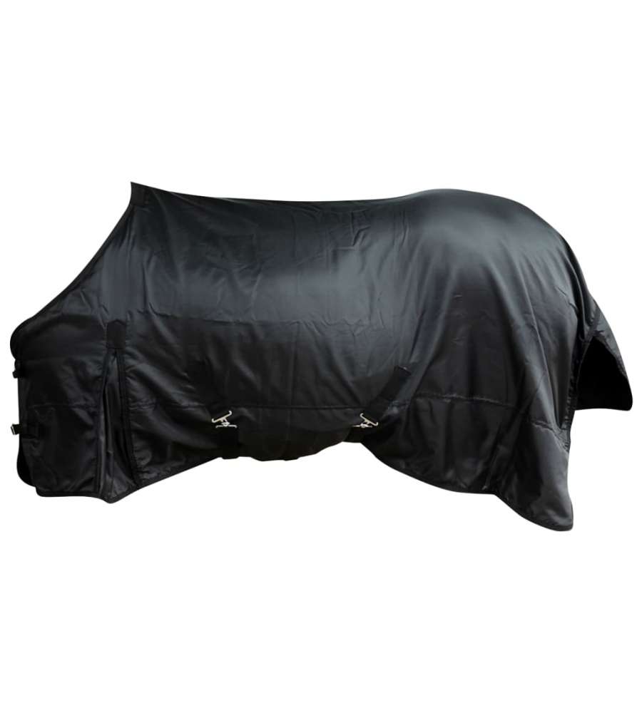 Coperta cavallo in pile a doppio strato con sovraccinghie 125 cm nera