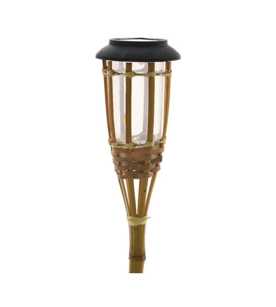 Torcia solare in bamboo LED 54 cm