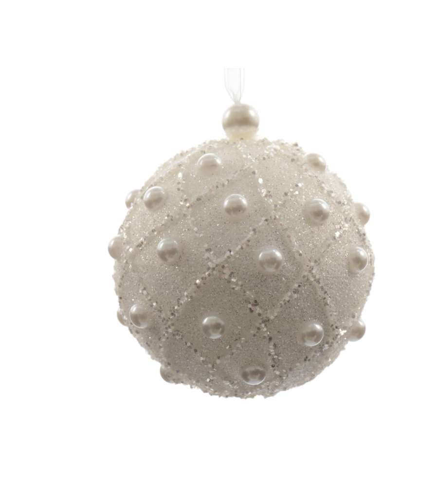 Sfera Bianca con perle diam. mm 80