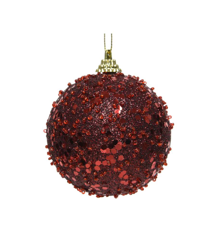 Sfera diam. mm 80 colori rosso glitter