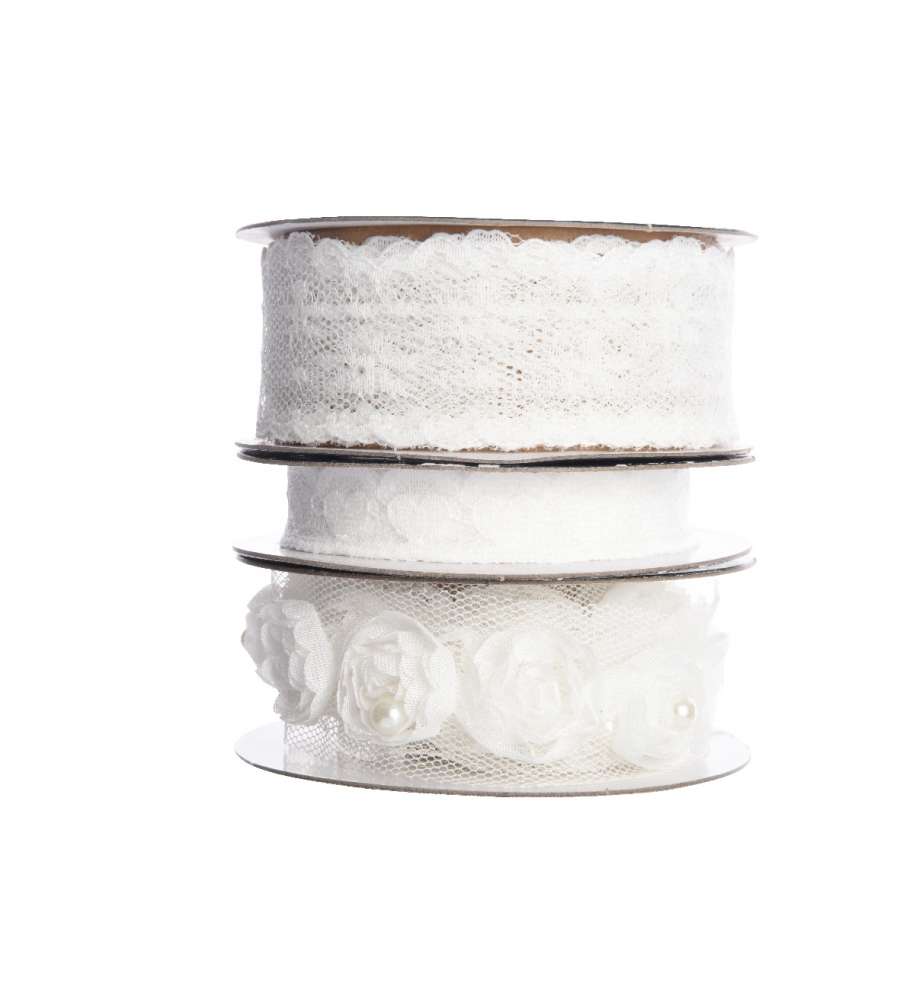 Ribbon Decori e Misure Assortite Bianco
