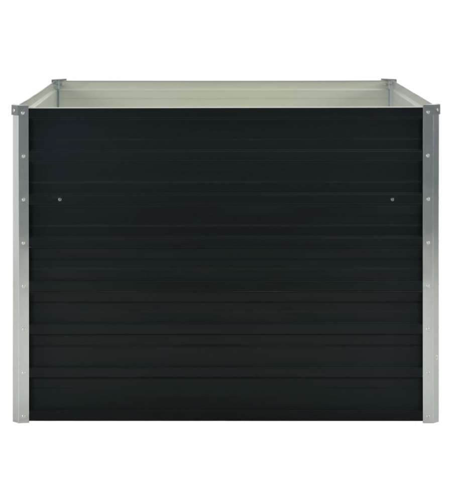 Fioriera Rialzata Antracite 100x100x77 cm in Acciaio Zincato