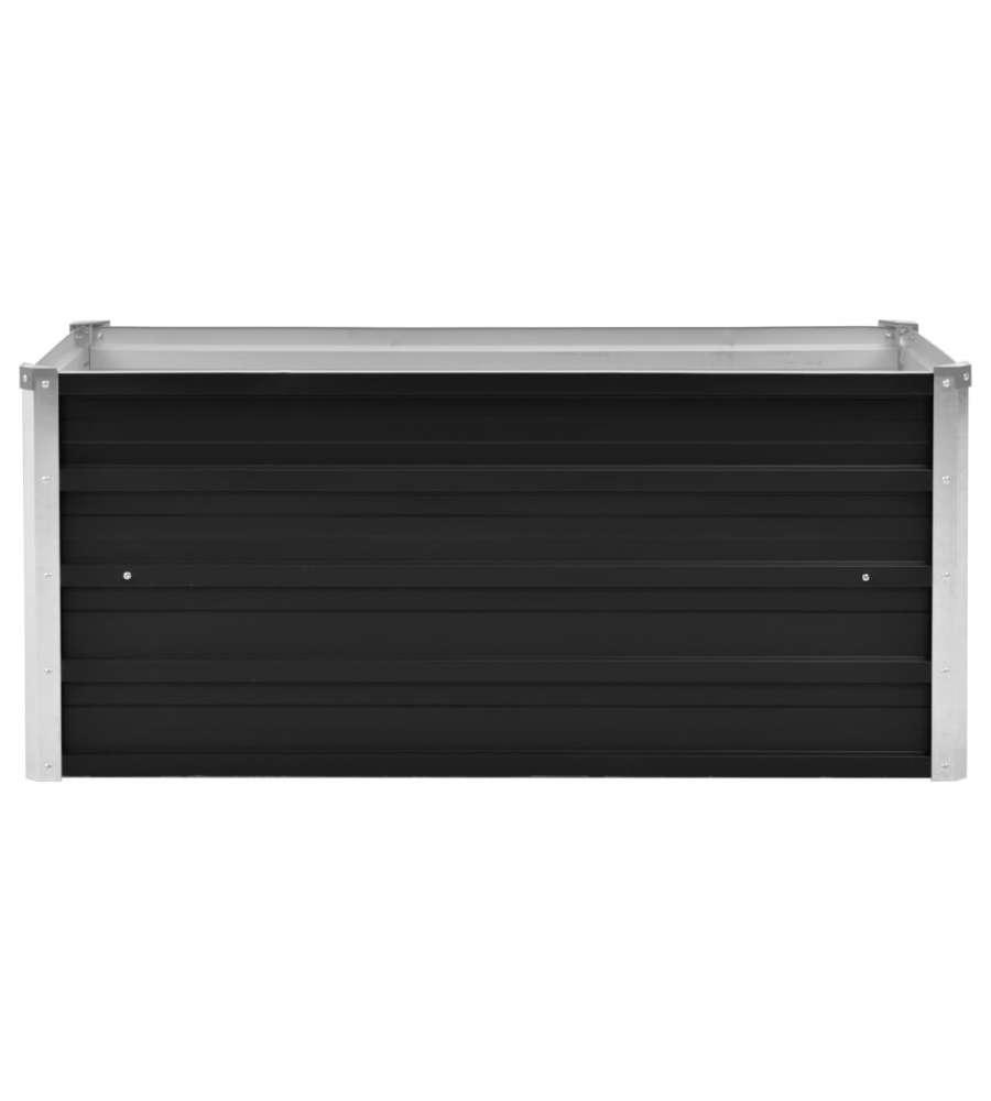 Fioriera per Giardino Antracite 100x40x45 cm in Acciaio Zincato