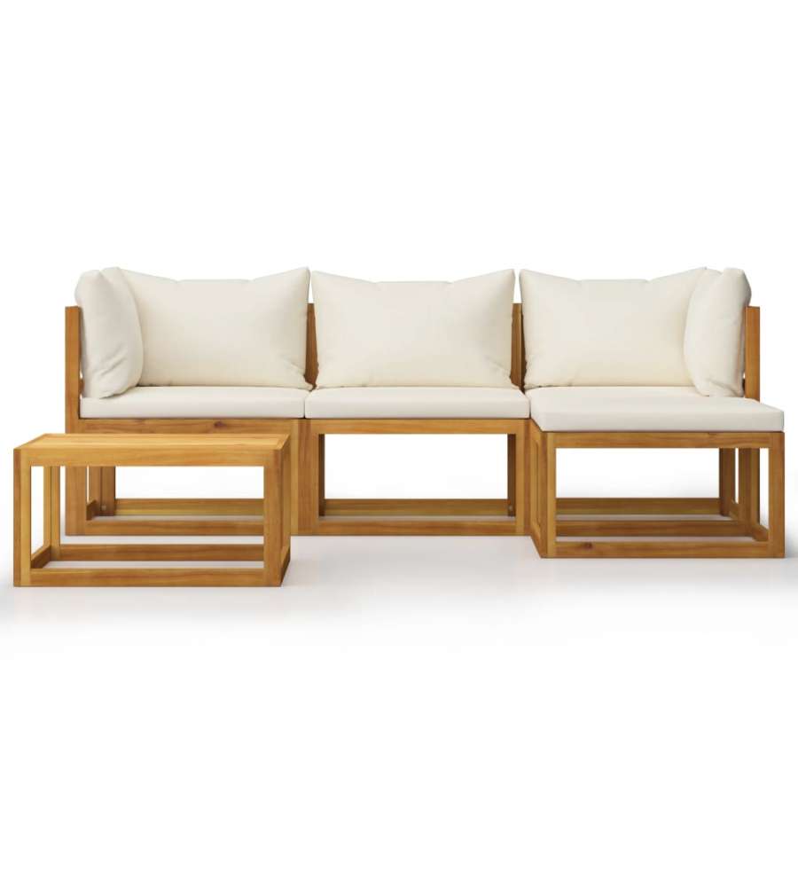 vidaXL Set Divani Giardino - Marrone - Legno Massello di Acacia