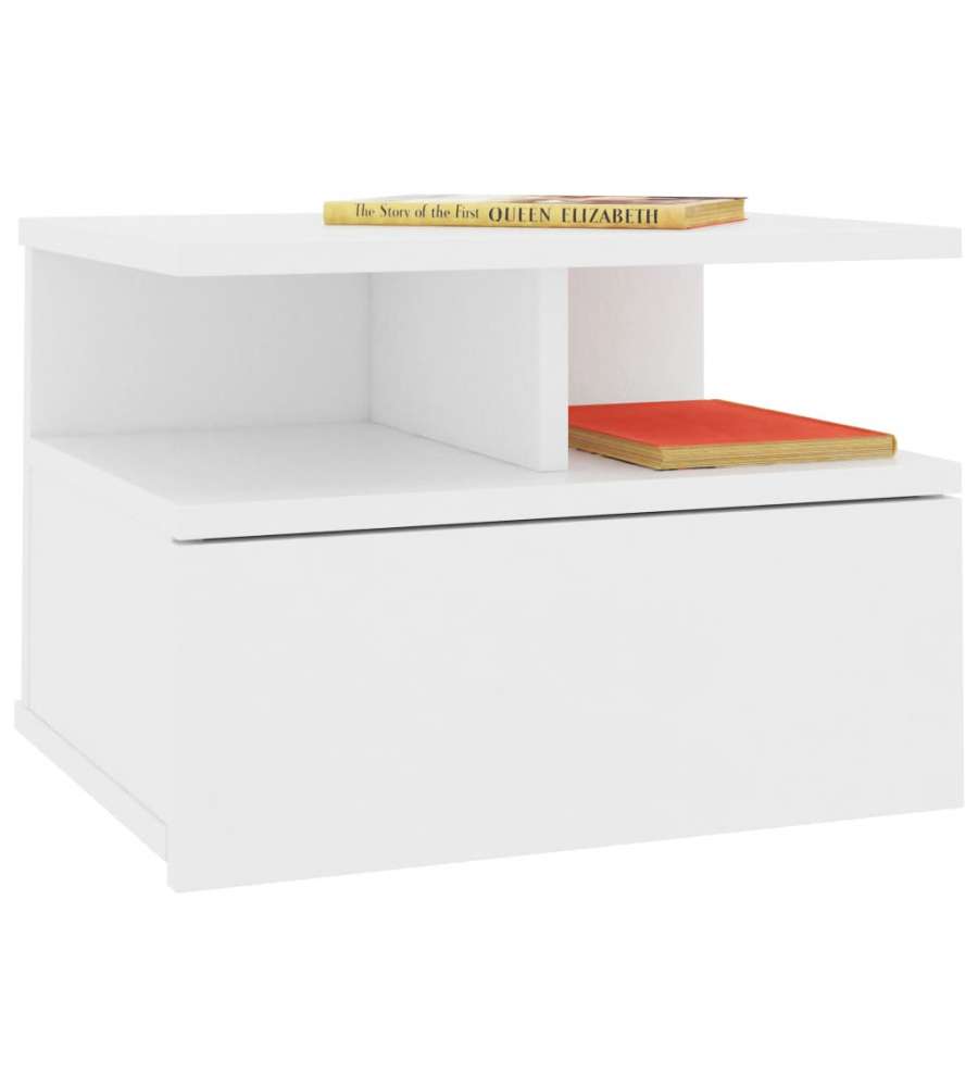 vidaXL Comodini Pensili 2 pz Bianco 40x31x27 cm in Truciolato - Design Elegante e Classico - Spazio per Libri e Riviste - Facile Montaggio