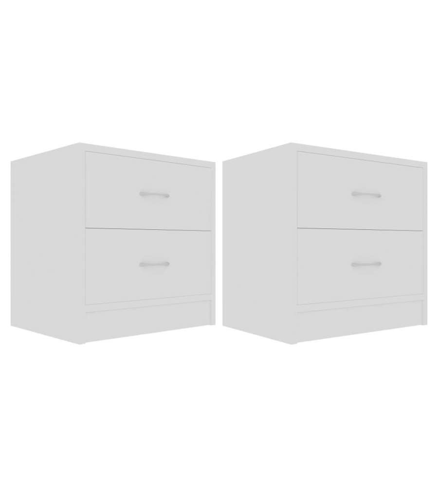 vidaXL - Comodini Bianchi 40x30x40 cm in Truciolato - 2 pz - Eleganti e Versatili