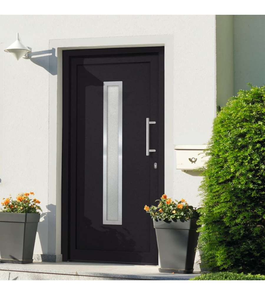 Porta di Ingresso Antracite 98x200 cm 279243
