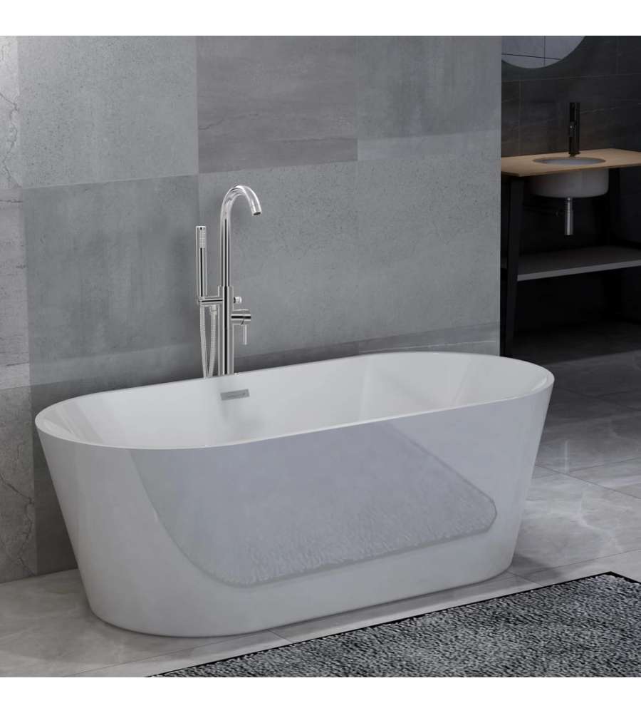 Vasca da Bagno Indipendente con Rubinetto 220 L 118,5cm Argento