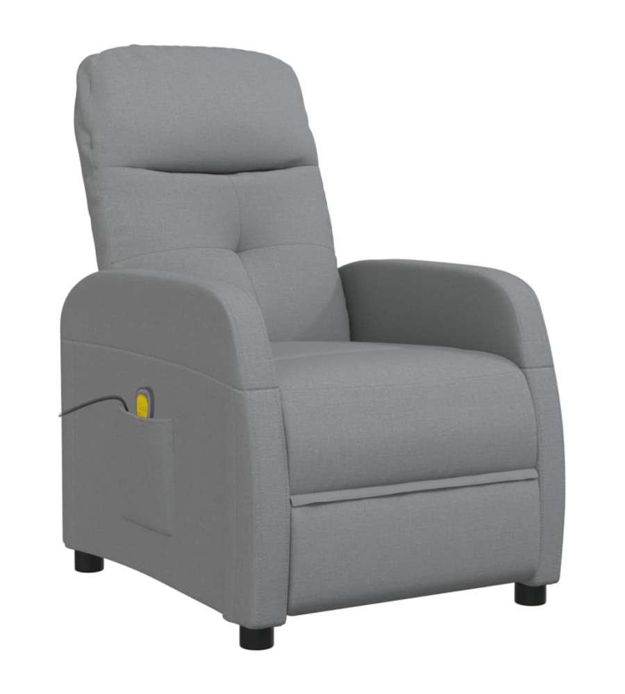 Poltrona Massaggiante Reclinabile Grigio Chiaro in Tessuto 248696