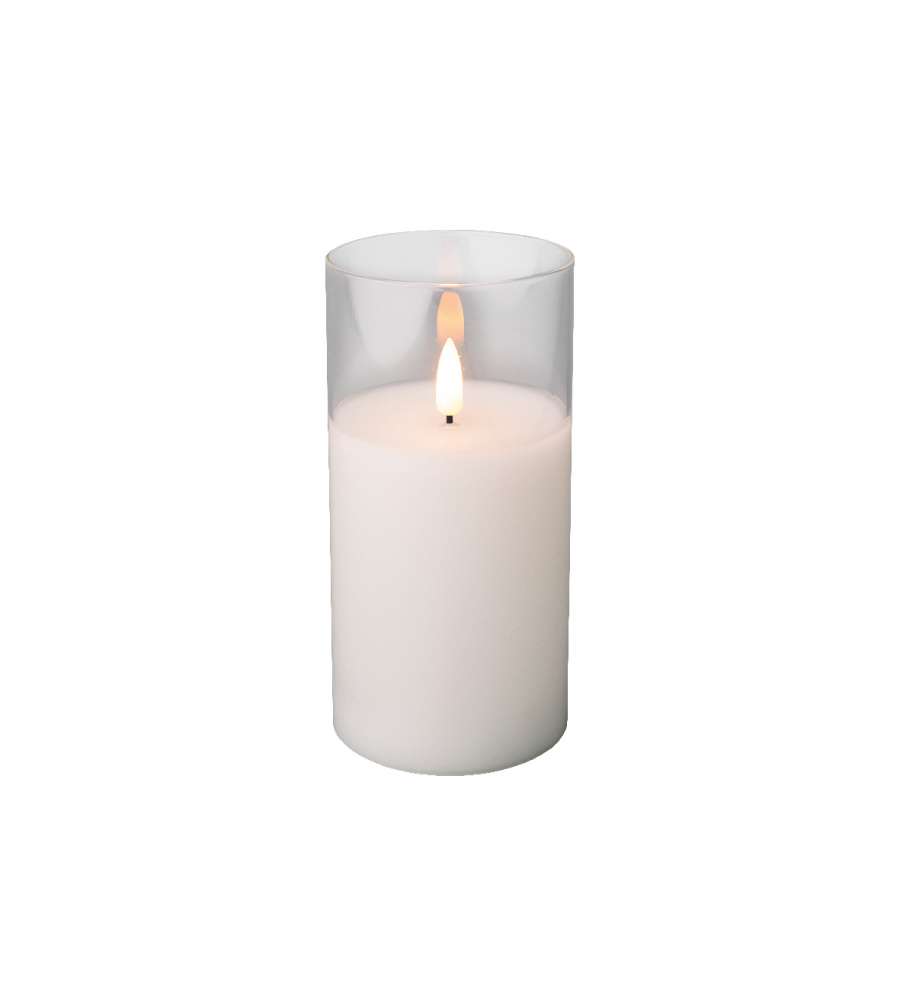 Lumineo Candela LED Effetto Fiamma Bianca Calda - 7,5 x15 cm