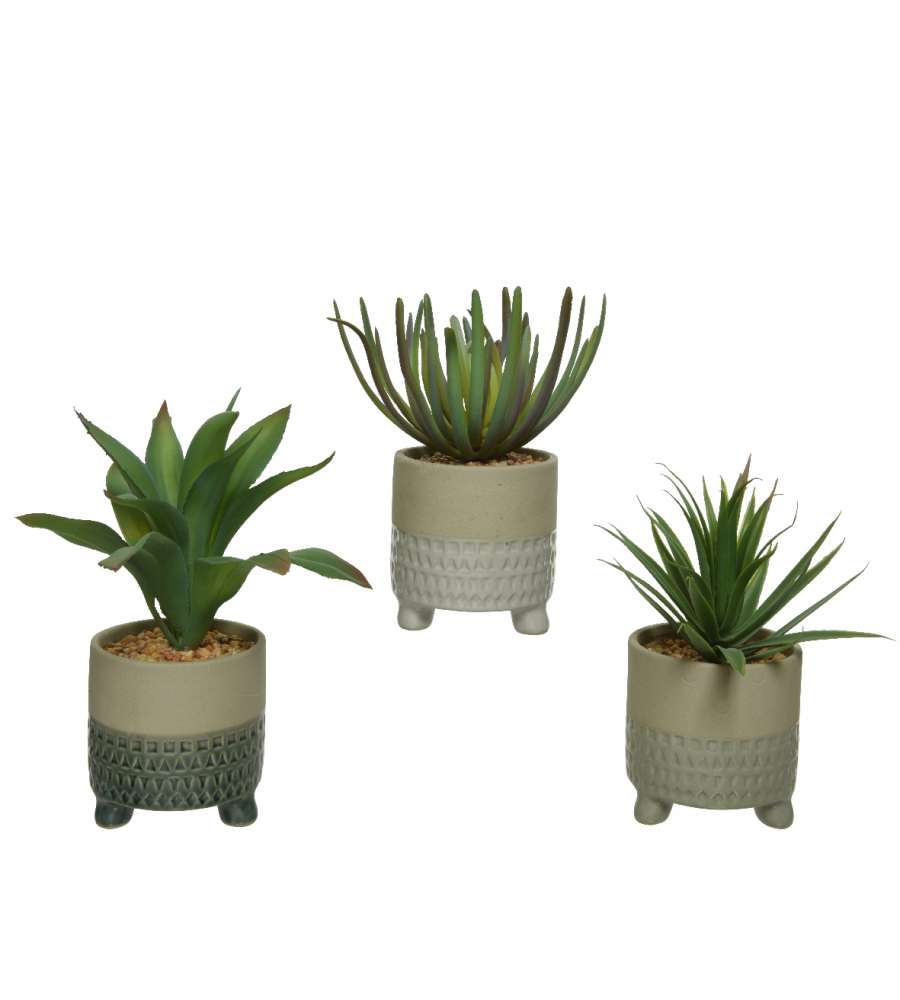 Pianta artificiale Succulent in vaso H 20Cm Tipologie Assortite