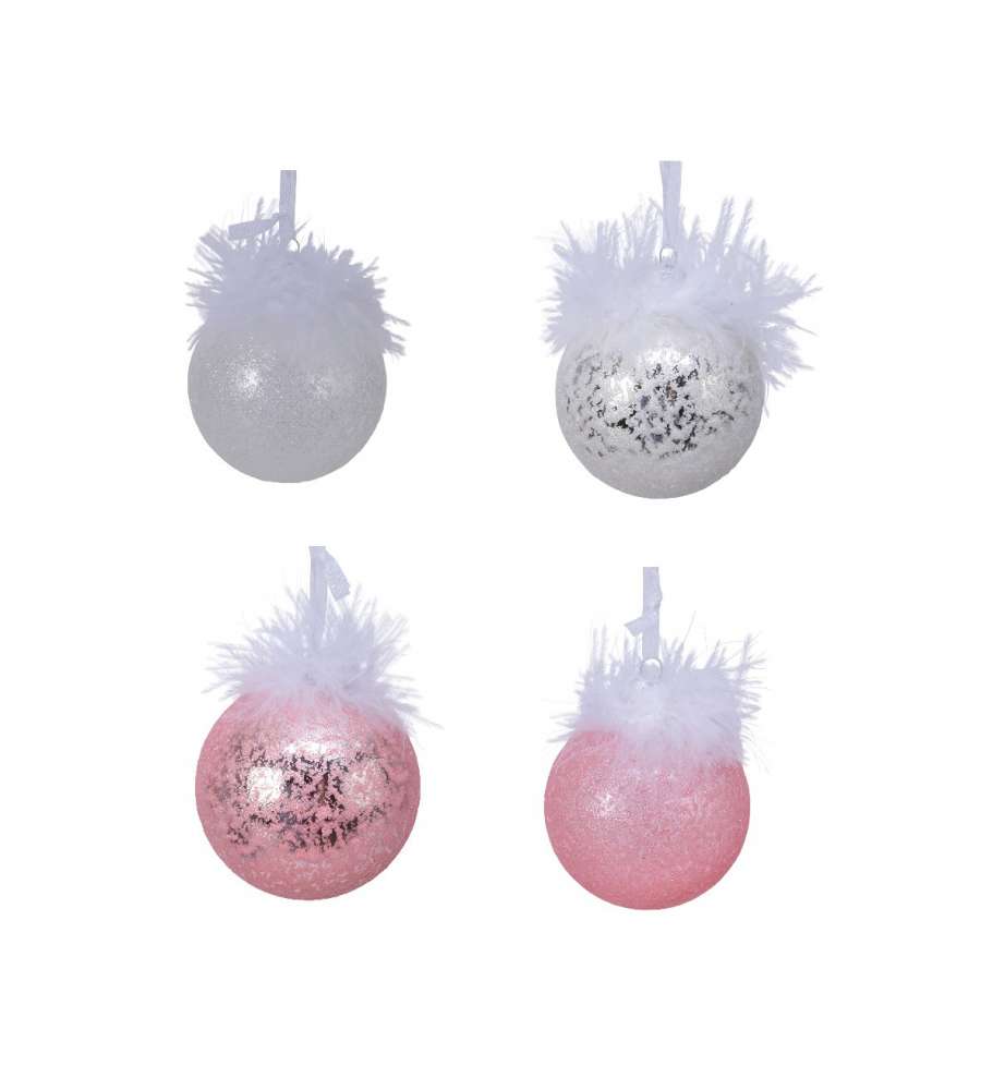 Sfera con piume diam. mm 80 colori  assortiti