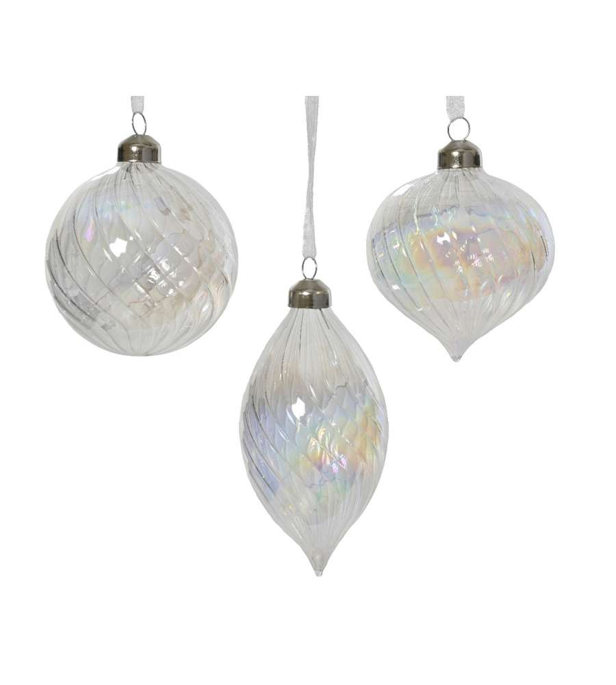 Sfera natalizia varie forme iridescente